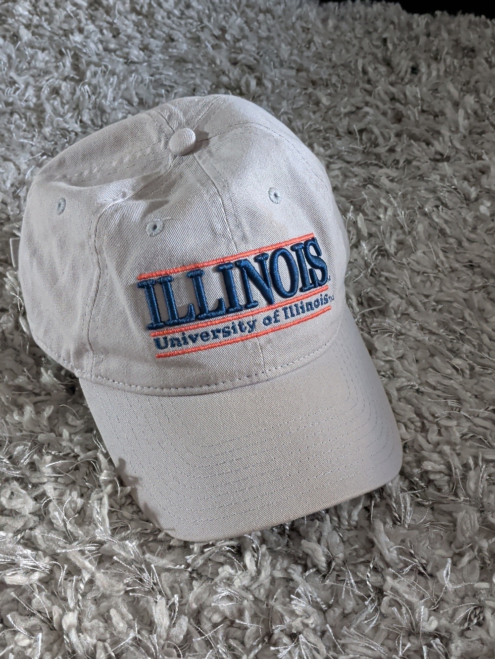 The Game Beige University of Illinois Baseball Cap with Blue & Orange Embroidery